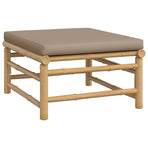 5 Piece Garden Lounge Set with Taupe Cushions Bamboo