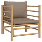 7 Piece Garden Lounge Set with Taupe Cushions Bamboo