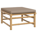 6 Piece Garden Lounge Set with Taupe Cushions  Bamboo - Rear View