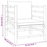 12 Piece Garden Lounge Set with Green Cushions Bamboo