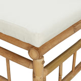 Garden Corner Sofas with Cream White Cushions 2 pcs Bamboo