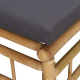Garden Corner Sofas with Dark Grey Cushions 2 pcs Bamboo - 45-Degree Angle
