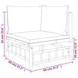 8 Piece Garden Lounge Set with Dark Grey Cushions  Bamboo - Extra Image