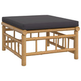 12 Piece Garden Lounge Set with Dark Grey Cushions Bamboo
