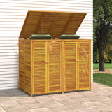 Double Garbage Bin Shed 140x89x117 cm Solid Wood Acacia - Top-Down View