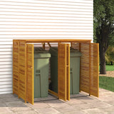 Double Garbage Bin Shed 140x89x117 cm Solid Wood Acacia - 45-Degree Angle