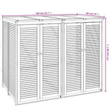 Double Garbage Bin Shed 140x89x117 cm Solid Wood Acacia