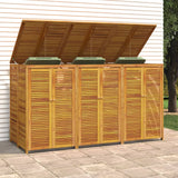 Triple Garbage Bin Shed 210x89x117 cm Solid Wood Acacia - Top-Down View