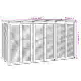 Triple Garbage Bin Shed 210x89x117 cm Solid Wood Acacia - Extra Image