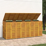 Quadruple Garbage Bin Shed 280x89x117 cm Solid Wood Acacia - Top-Down View
