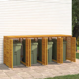 Quadruple Garbage Bin Shed 280x89x117 cm Solid Wood Acacia - 45-Degree Angle