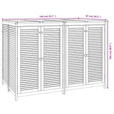 Garden Storage Box 140x87x104 cm Solid Wood Acacia - Low Angle