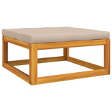5 Piece Garden Lounge Set with Taupe Cushions Solid Wood - Rear View
