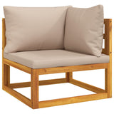 4 Piece Garden Lounge Set with Taupe Cushions Solid Wood - Top-Down View