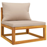 4 Piece Garden Lounge Set with Taupe Cushions Solid Wood - 45-Degree Angle