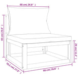 4 Piece Garden Lounge Set with Taupe Cushions Solid Wood - Close-Up Angle