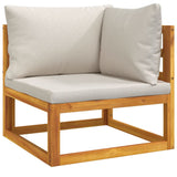 8 Piece Garden Lounge Set with Light Grey Cushions Solid Wood - Top-Down View