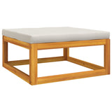 8 Piece Garden Lounge Set with Light Grey Cushions Solid Wood - Close-Up Angle