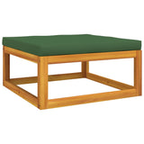 12 Piece Garden Lounge Set with Green Cushions Solid Wood