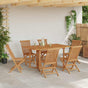 Garden Dining Set 7 pcs Brown Solid Teak wood
