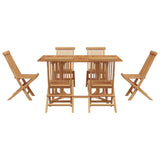 Garden Dining Set 7 pcs Brown 140 x 80 x 75 cm Solid Teak wood - Close-Up Angle