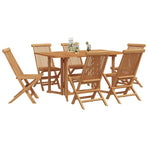 Garden Dining Set 7 pcs Brown Solid Teak wood
