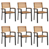 7 Piece Garden Dining Set Solid Wood Acacia and Metal - Side View
