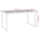 5 Piece Garden Dining Set Solid Wood Acacia and Metal - Low Angle