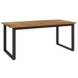 5 Piece Garden Dining Set Solid Wood Acacia and Metal