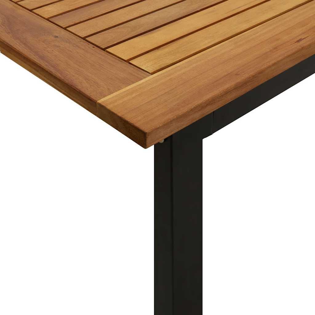 7 Piece Garden Dining Set Solid Wood Acacia and Metal