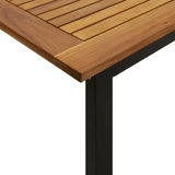 7 Piece Garden Dining Set Solid Wood Acacia and Metal - Close-Up Angle