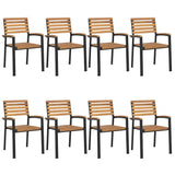 9 Piece Garden Dining Set Solid Wood Acacia and Metal - Side View