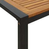 7 Piece Garden Dining Set Solid Wood Acacia and Metal - Close-Up Angle