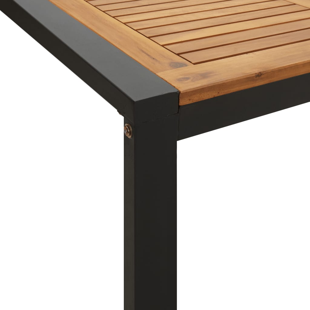 7 Piece Garden Dining Set Solid Wood Acacia and Metal