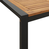 7 Piece Garden Dining Set Solid Wood Acacia and Metal - Close-Up Angle