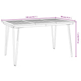 5 Piece Garden Dining Set Solid Wood Acacia and Metal