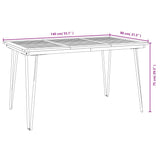 5 Piece Garden Dining Set Solid Wood Acacia and Metal - Low Angle