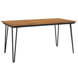 5 Piece Garden Dining Set Solid Wood Acacia and Metal - 45-Degree Angle