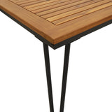 5 Piece Garden Dining Set Solid Wood Acacia and Metal - Close-Up Angle