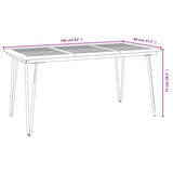 5 Piece Garden Dining Set Solid Wood Acacia and Metal - Low Angle