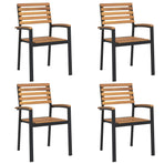 5 Piece Garden Dining Set Solid Wood Acacia and Metal
