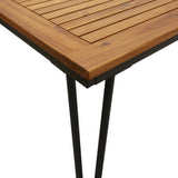 7 Piece Garden Dining Set Solid Wood Acacia and Metal - Close-Up Angle
