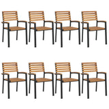 9 Piece Garden Dining Set Solid Wood Acacia and Metal - Side View
