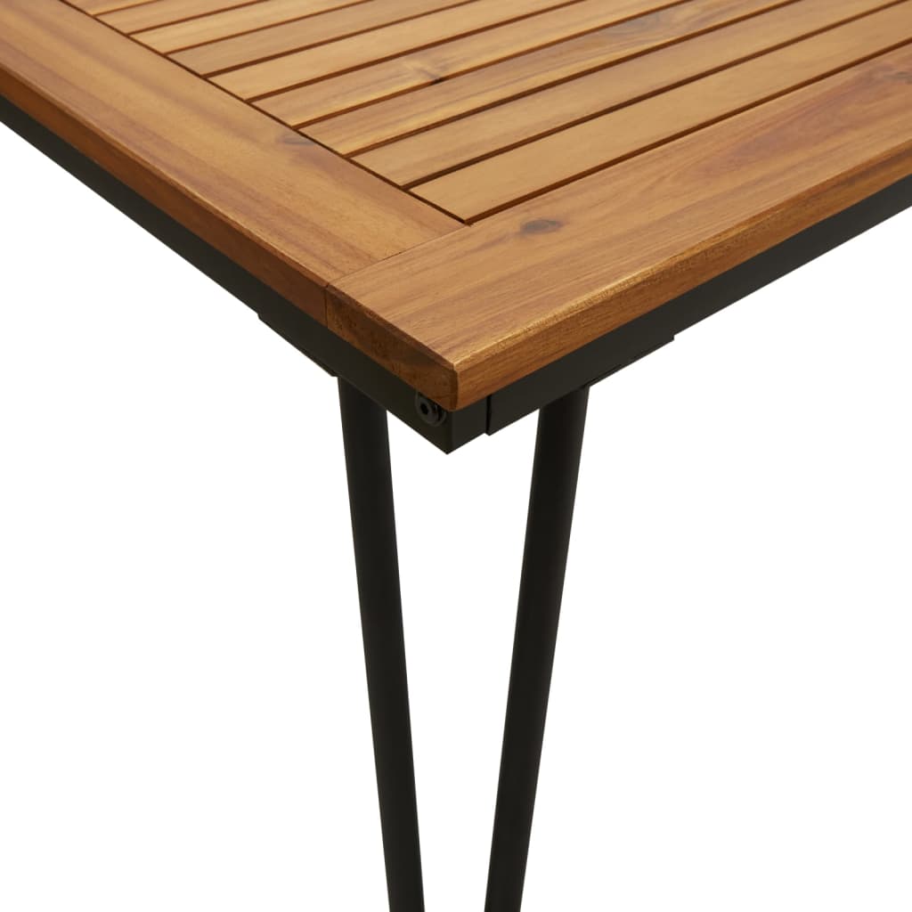 9 Piece Garden Dining Set Solid Wood Acacia and Metal