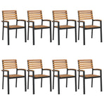 9 Piece Garden Dining Set Solid Wood Acacia and Metal