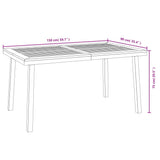 5 Piece Garden Dining Set Solid Wood Acacia and Metal
