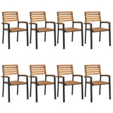 9 Piece Garden Dining Set Solid Wood Acacia and Metal
