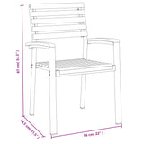Stackable Garden Chairs 6 pcs Solid Wood Acacia and Metal - 45-Degree Angle