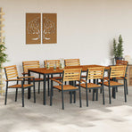 Stackable Garden Chairs 8 pcs Solid Wood Acacia and Metal
