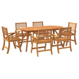 7 Piece Garden Dining Set Solid Wood Acacia - Side View